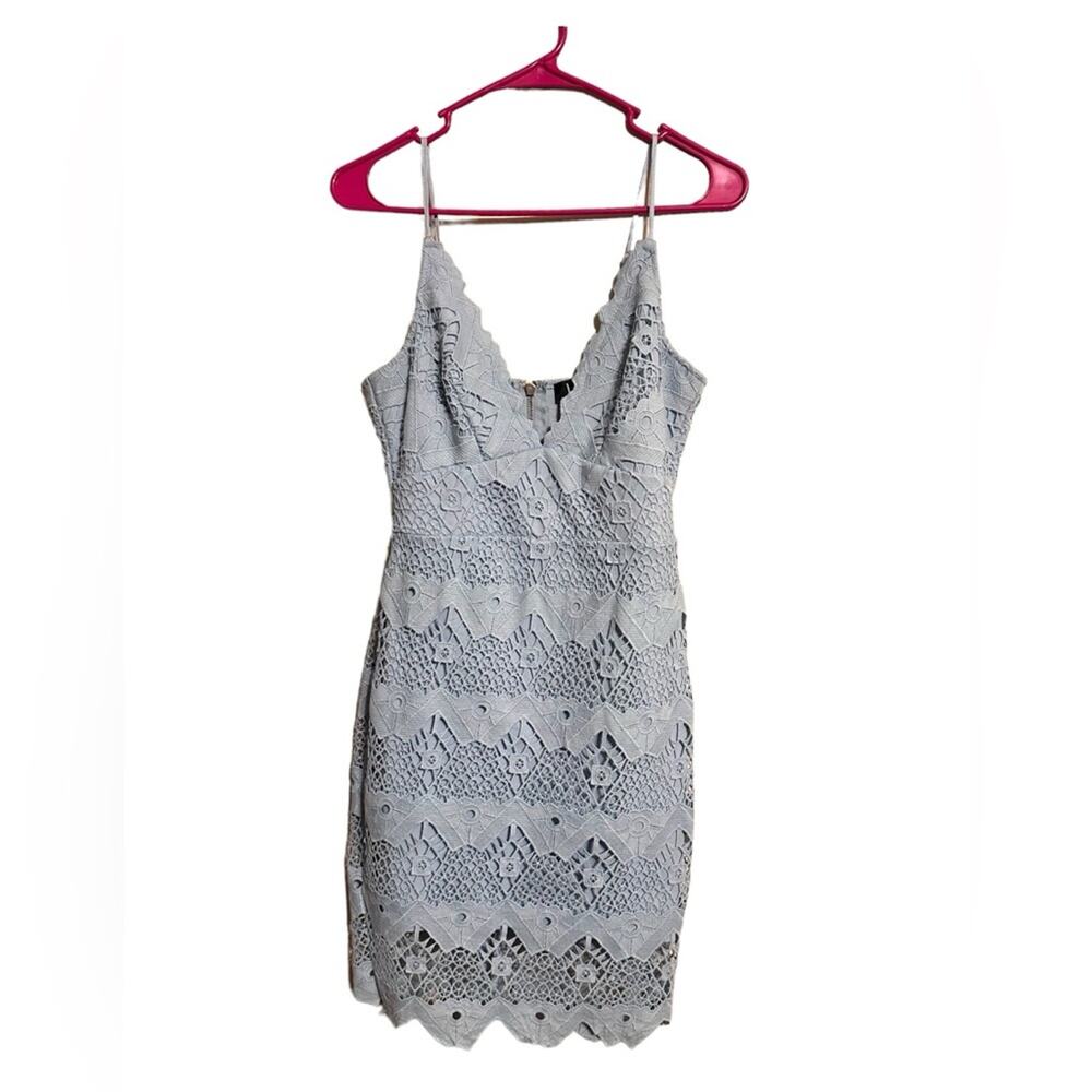 Lulu’s Blue Crochet Size Small Spaghetti Strap Wedding Guest Dress